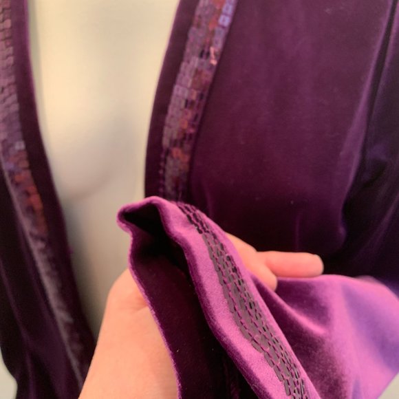 Quacker Factory purple velvet sequin jacket size M excellent condition - Picture 4 of 12